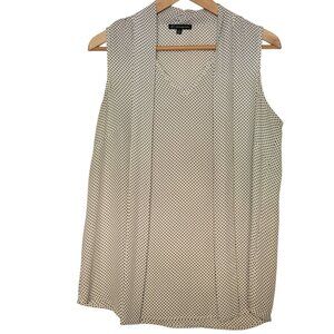 Adrianna Papell black and white polka dot sleeveless top Size M